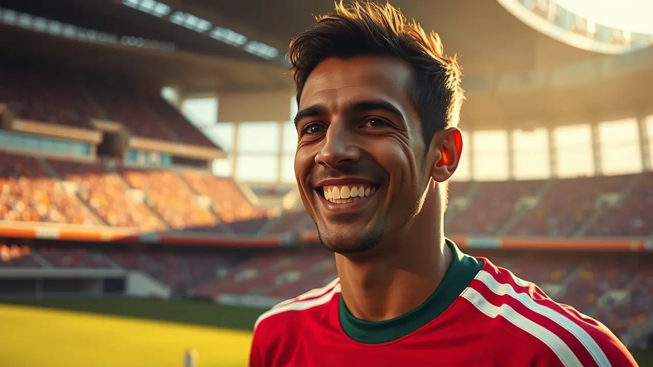 Sonhar com Rivaldo: Descubra o Significado e as Interpretações Rivaldo sorrindo em um estádio de futebol