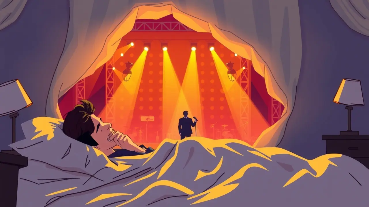 O Significado Oculto de Sonhar com Robbie Williams: Uma Análise Detalhada Pessoa sonhando com show de Robbie Williams.