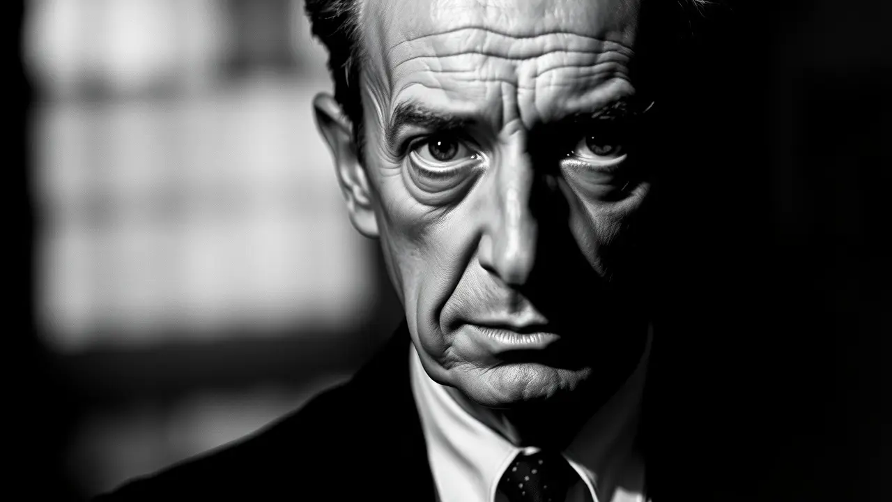 Sonhar com Robert Oppenheimer: Desvende os Significados Ocultos Retrato de Robert Oppenheimer com olhar intenso.