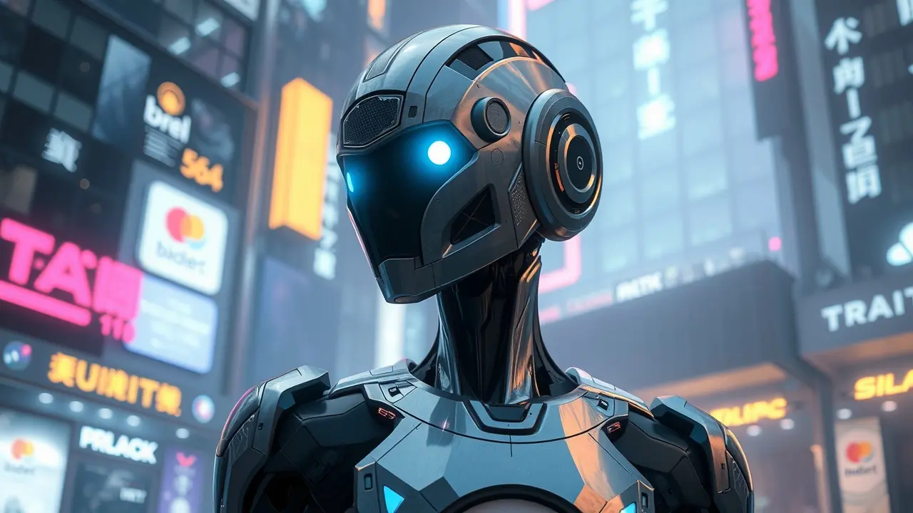 Sonho com robô em cenário futurista.