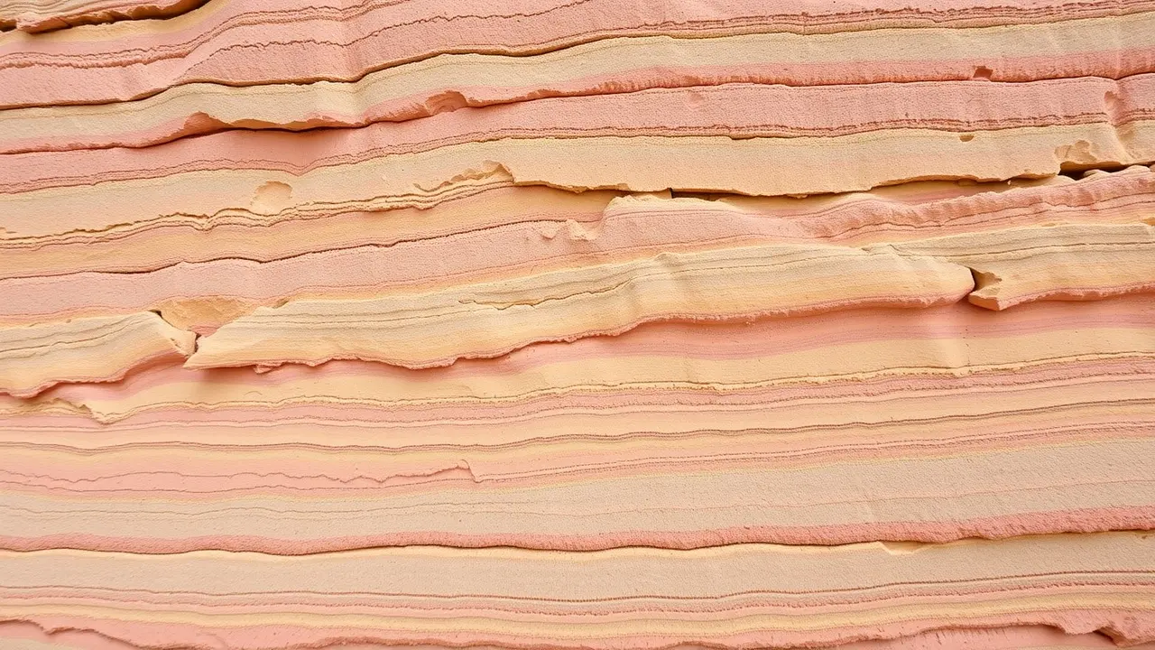 Rocha sedimentar com camadas coloridas