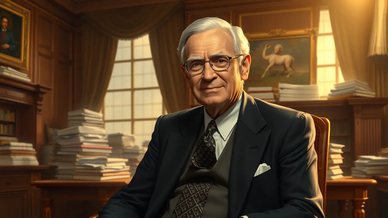 John D. Rockefeller em seu escritório