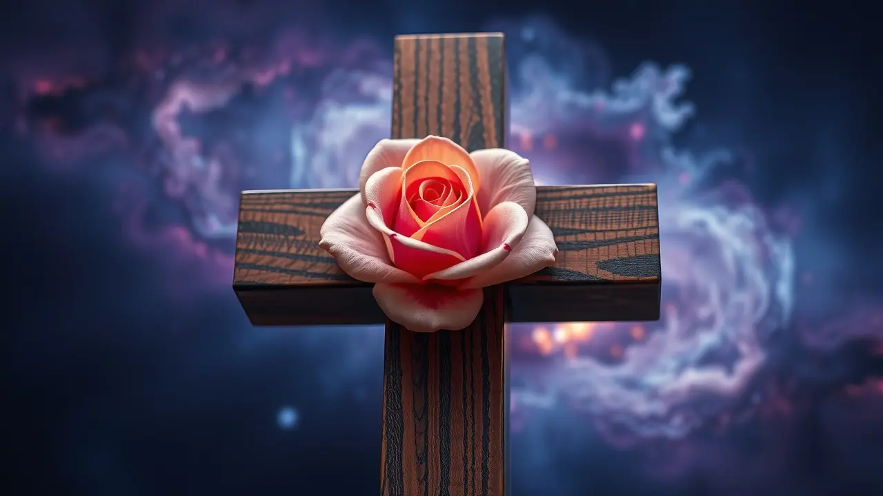 Sonhar com Rosacruz: Desvende os Significados Ocultos Símbolo da Rosacruz em tons suaves.