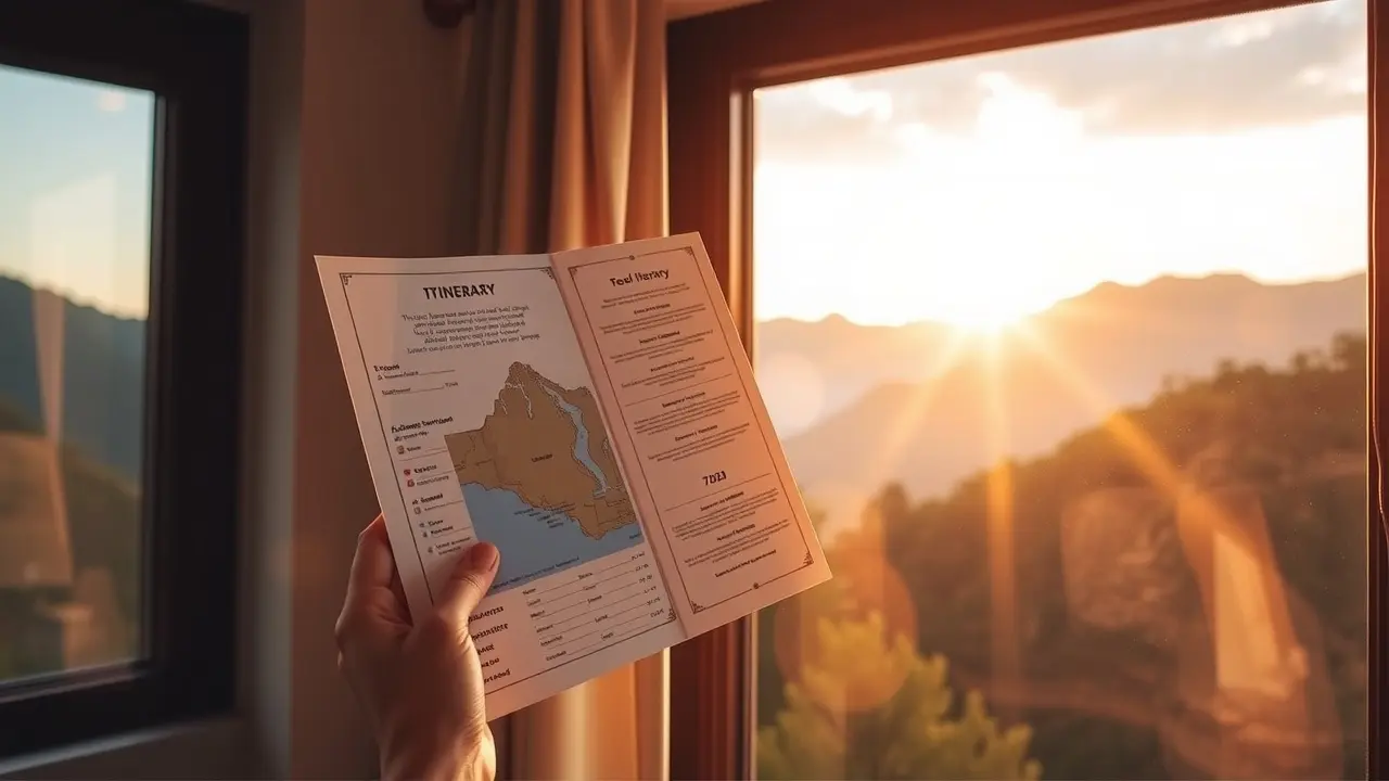 Sonhar com Roteiro: Desvende os Significados e Próximos Passos Pessoa segurando roteiro de viagem ao nascer do sol.