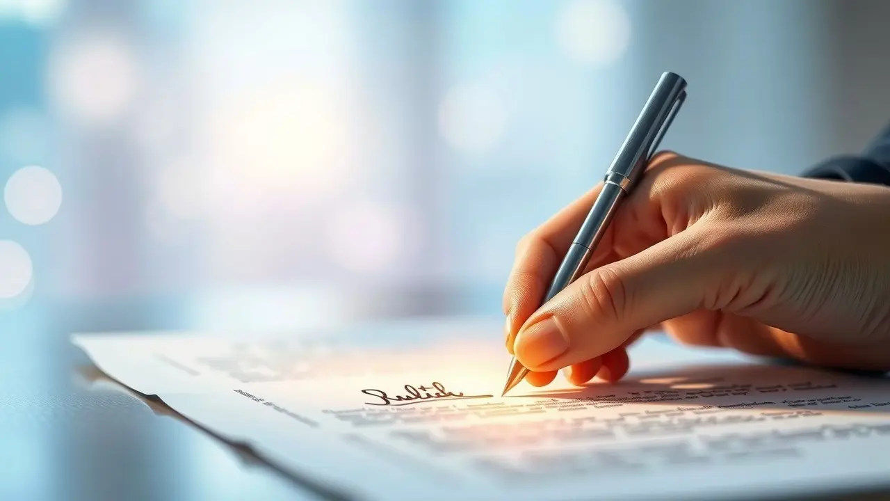 Sonhar com Rubrica: Descubra o Significado e as Mensagens Ocultas Mão assinando documento em sonho