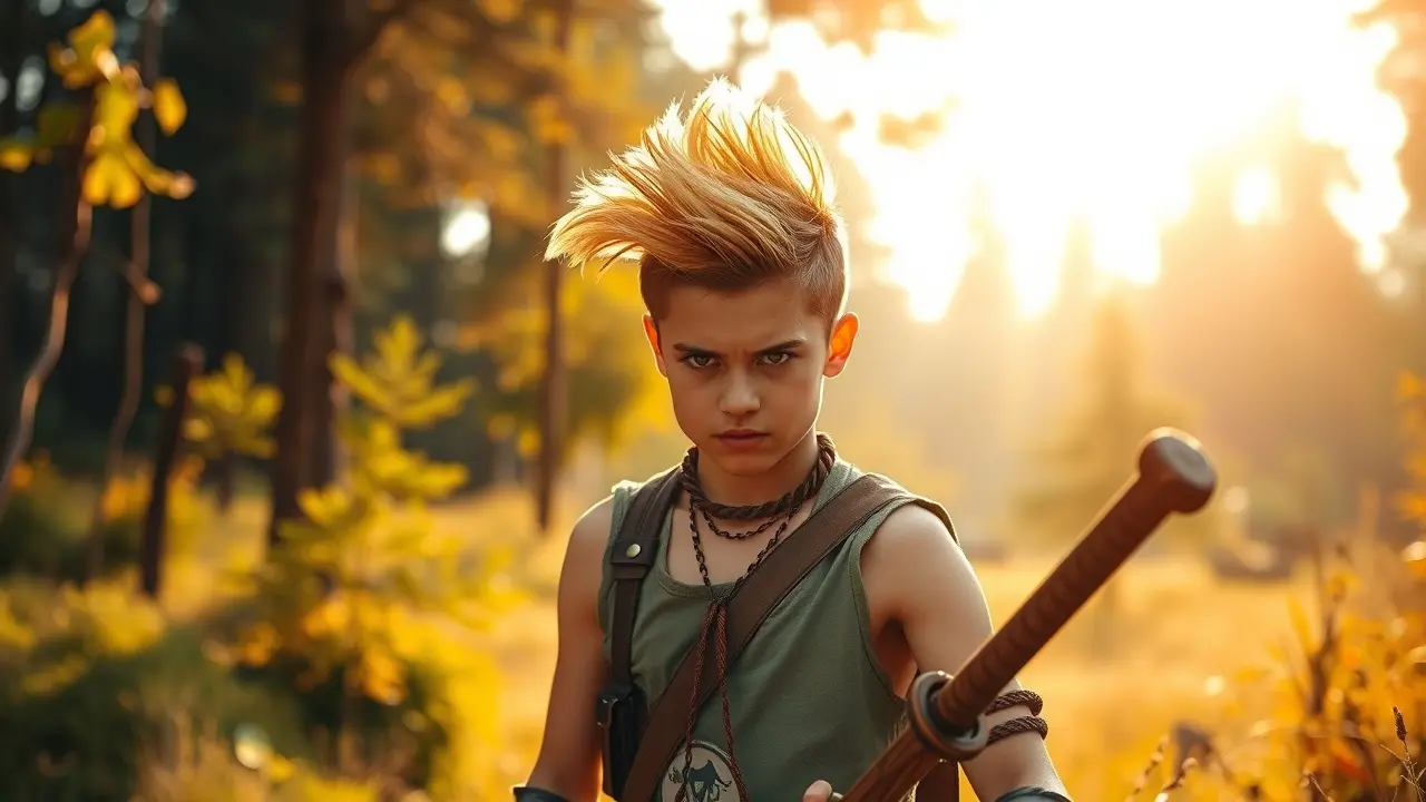 Jovem com penteado moicano em sonho