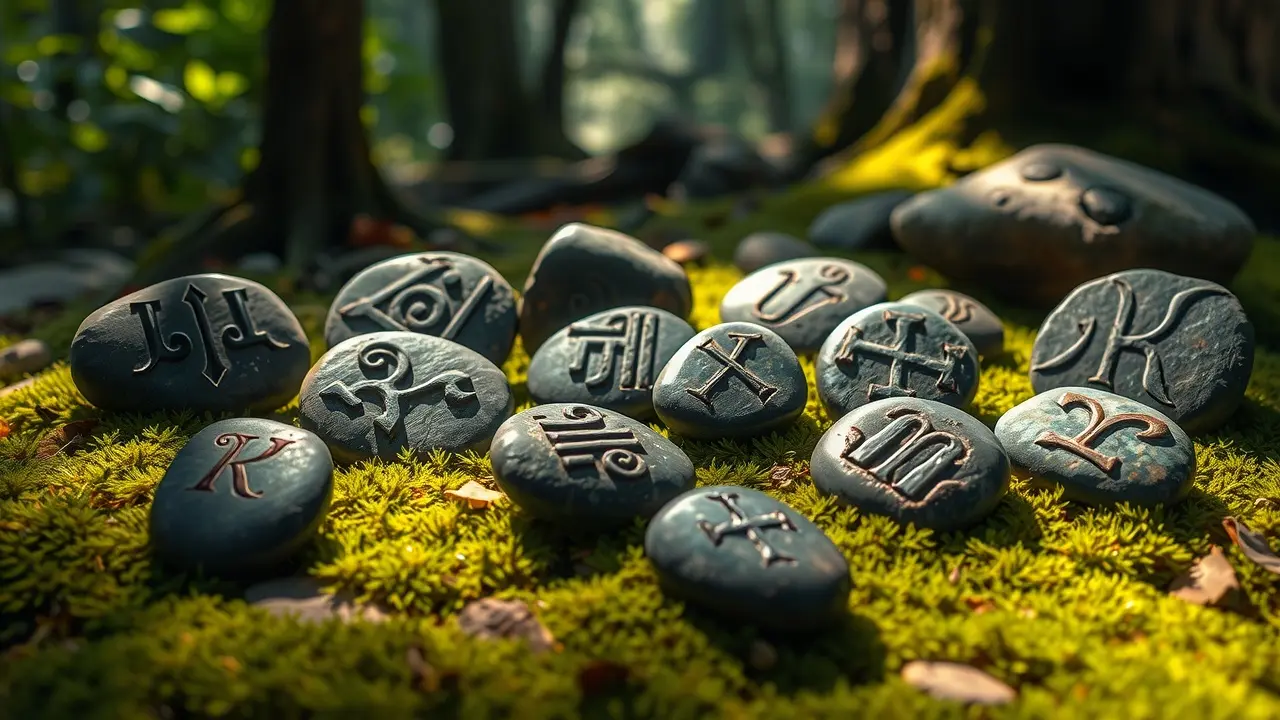Sonhar com Runas: Descubra os Significados Ocultos Runas gravadas em pedras cobertas de musgo