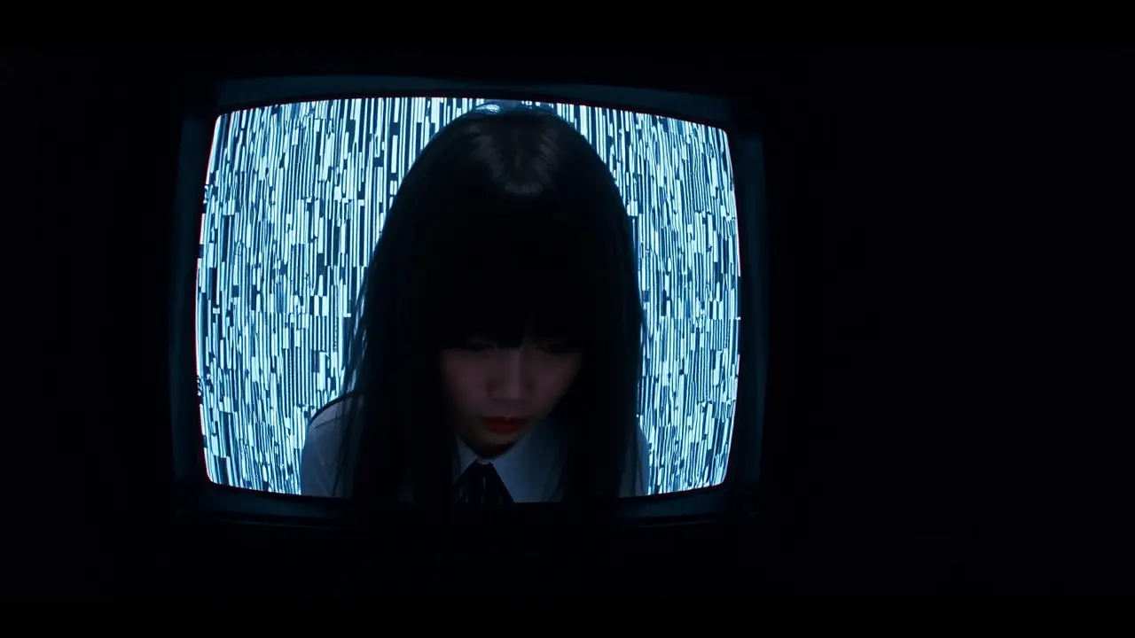Sadako saindo da TV