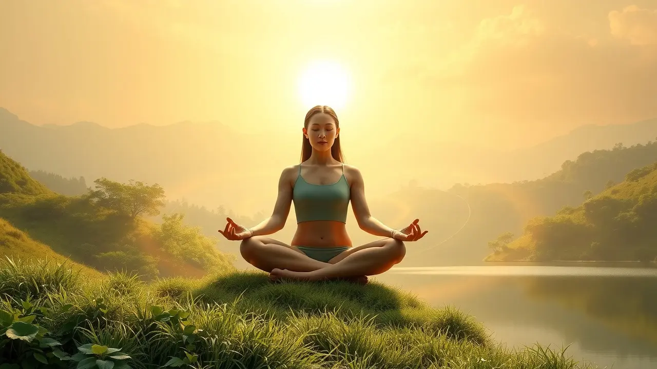 Sonhar com Samadhi: Desvende os Mistérios da Mente Iluminada Pessoa meditando em Samadhi, luz dourada e paz