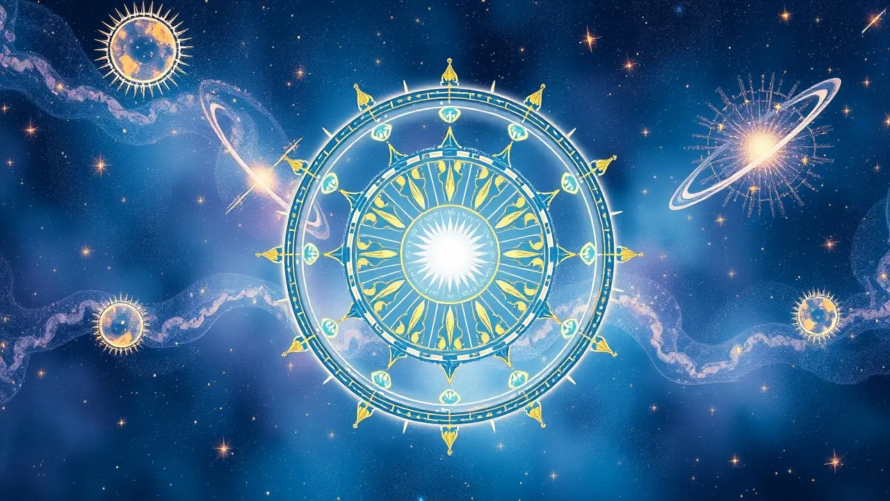 Sonhar com Samsara: Desvende os Ciclos da Vida e do Renascimento Ilustração serena do ciclo da vida e renascimento