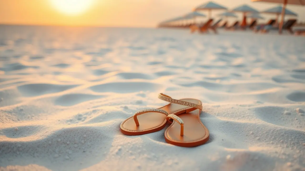Sonhar com Sandália: Descubra os Significados e Interpretações! Sandálias douradas na praia