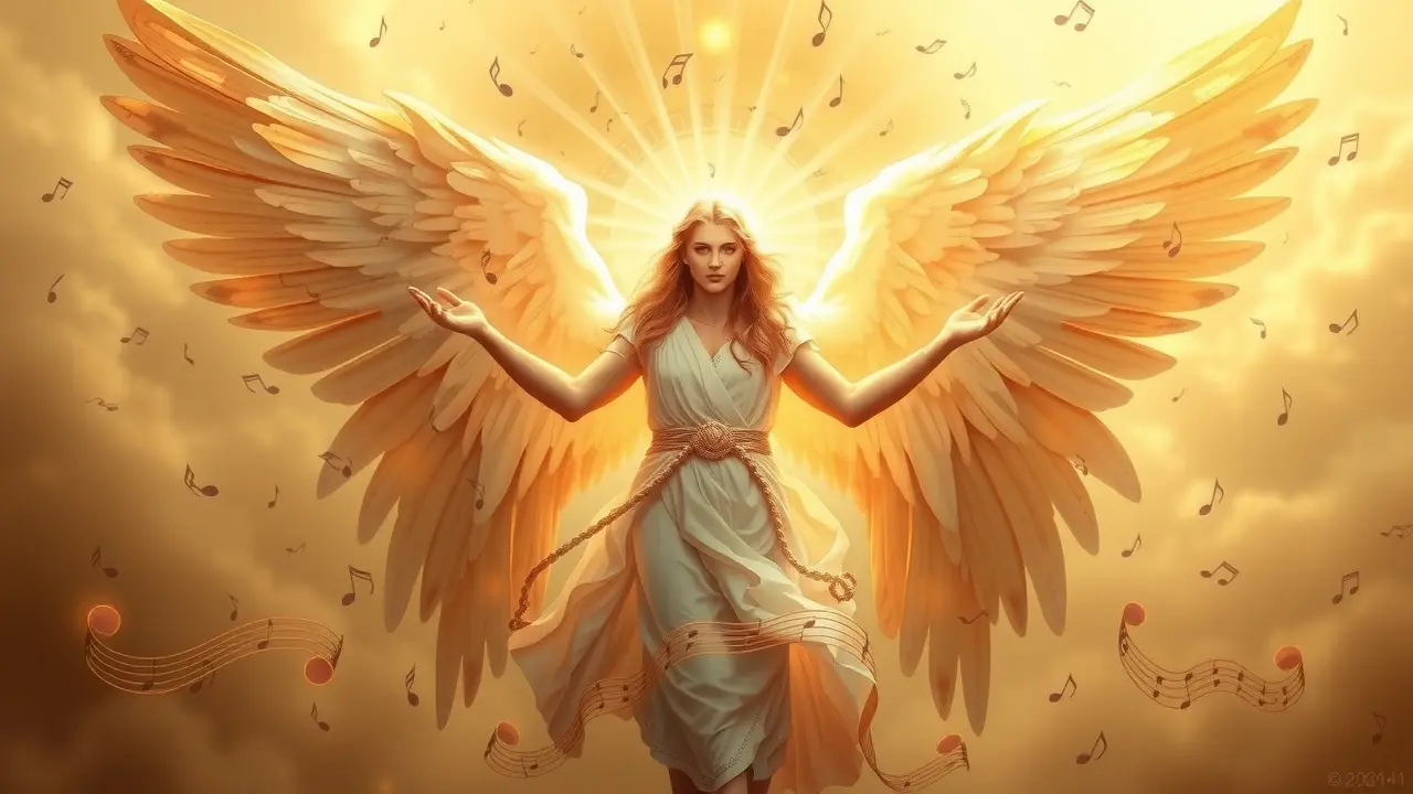 Arcanjo Sandalphon em luz dourada