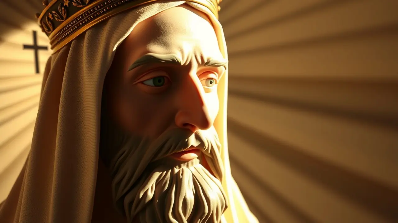 Santo Sudário com rosto iluminado