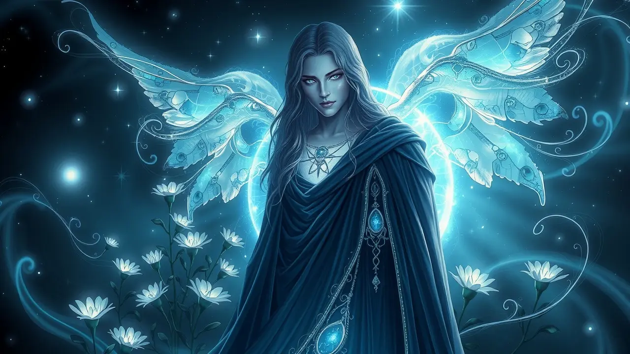 Visão onírica de Sariel em jardim lunar