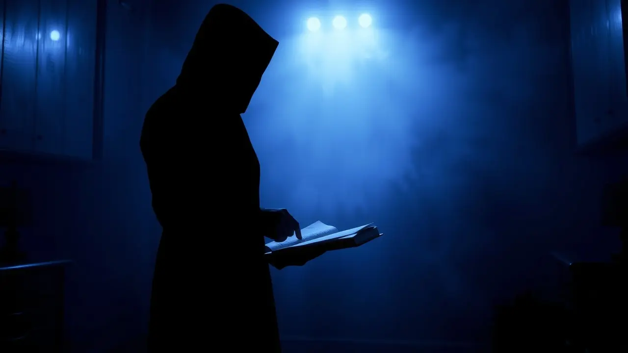 Sonhar com Segredo: Descubra o Significado Oculto Silhueta misteriosa com livro fechado, aludindo a segredos.