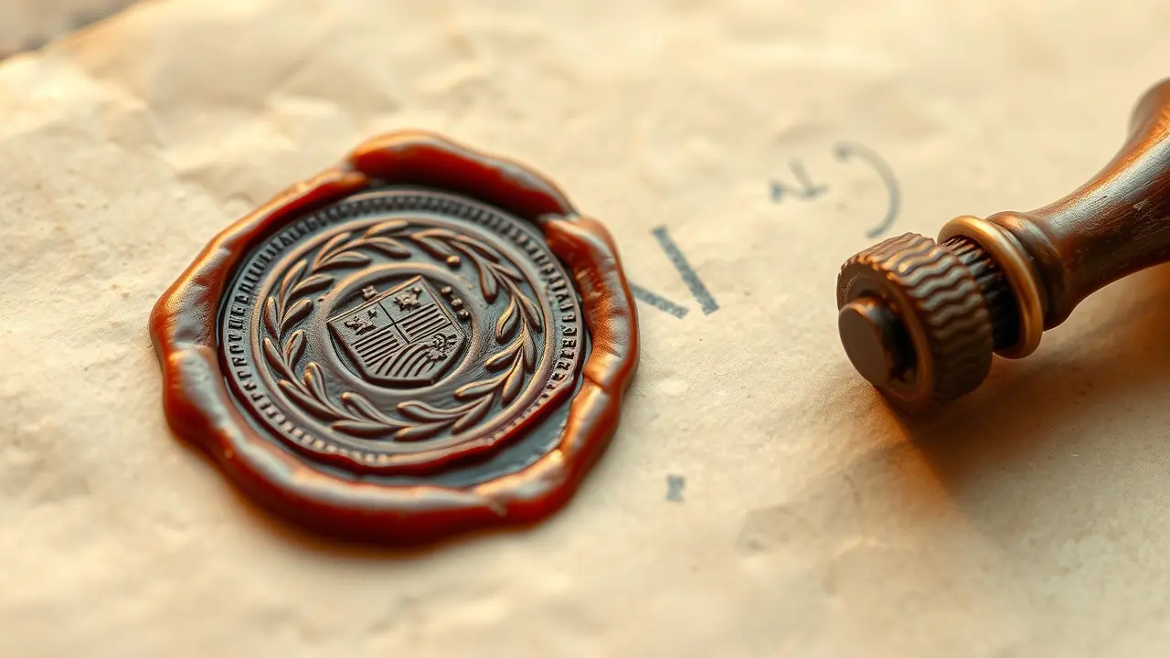 Selo de cera em pergaminho