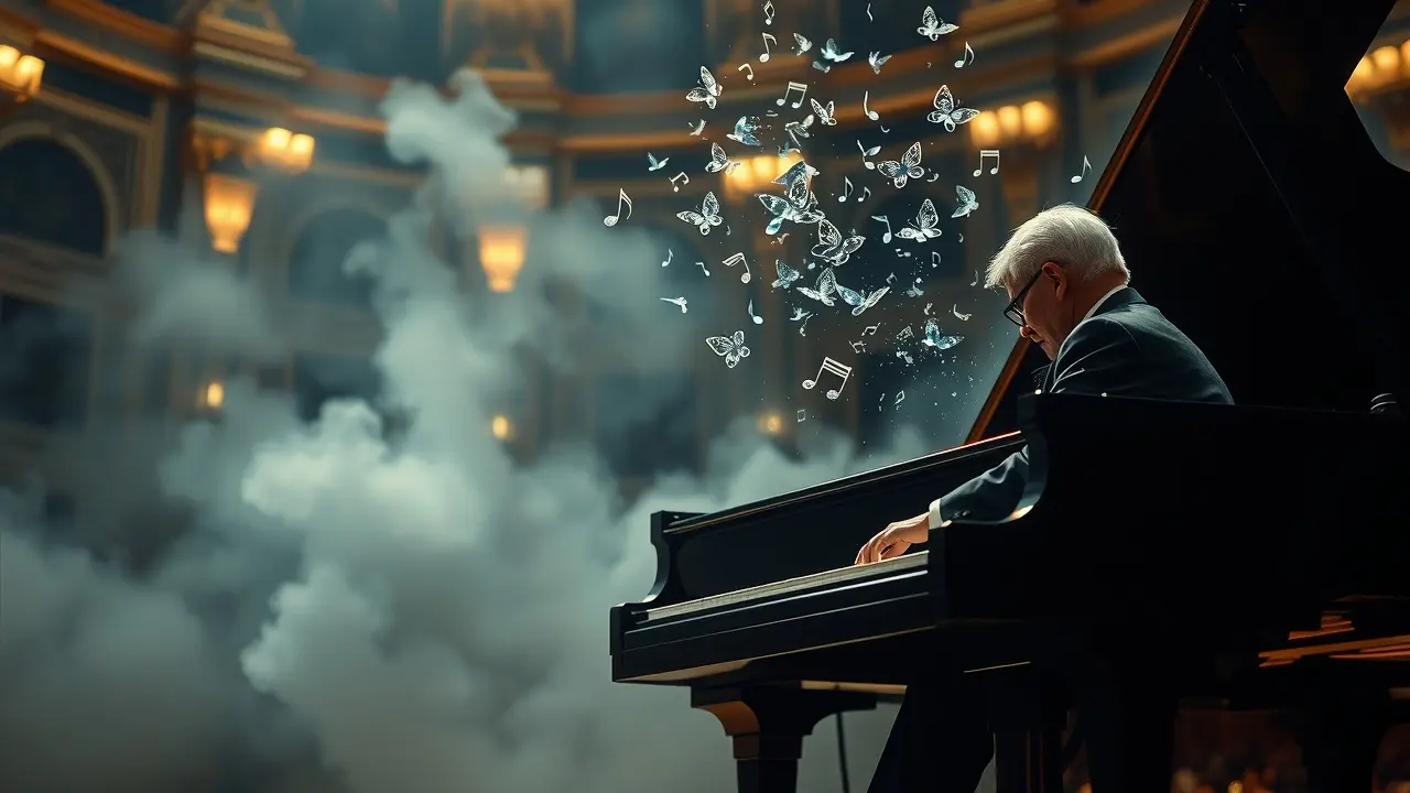 Sergei Rachmaninoff tocando piano em sonho