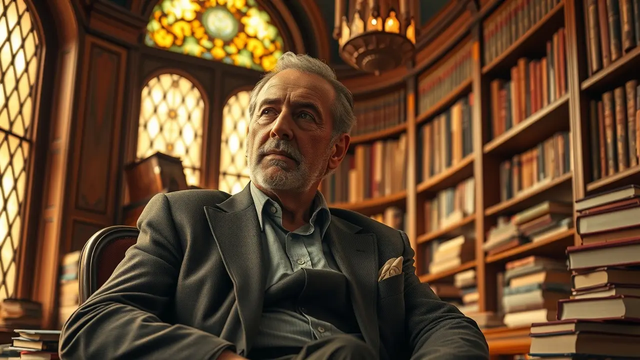 Sérgio Buarque de Holanda em biblioteca