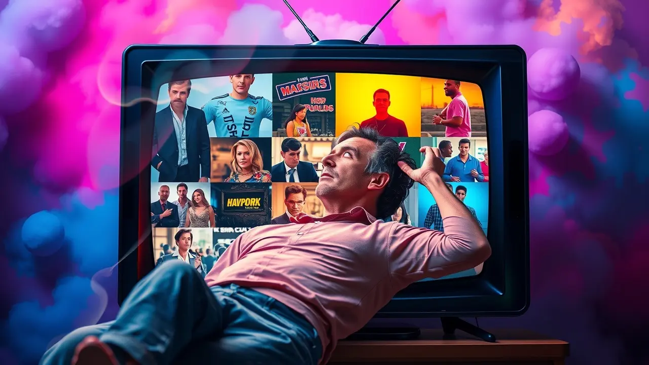 Sonhar com Seriado: Descubra o Significado Oculto! Pessoa acordando dentro da tela da TV, sonho com seriado.