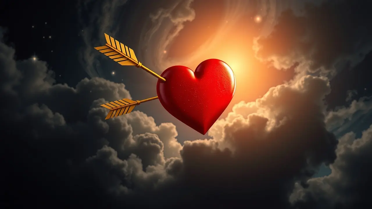Sonhar com Seta: Descubra os Significados e Interpretações! Seta dourada perfurando coração vermelho