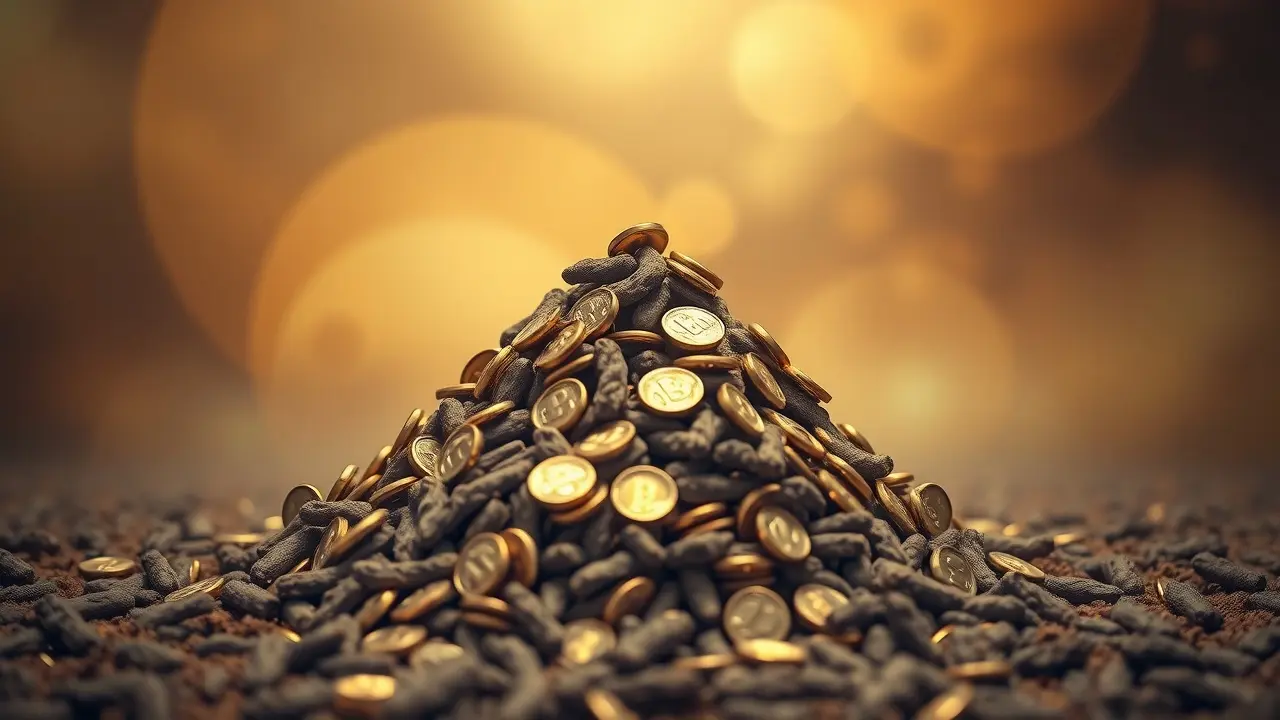 Moedas de ouro se transformando em fezes em um sonho