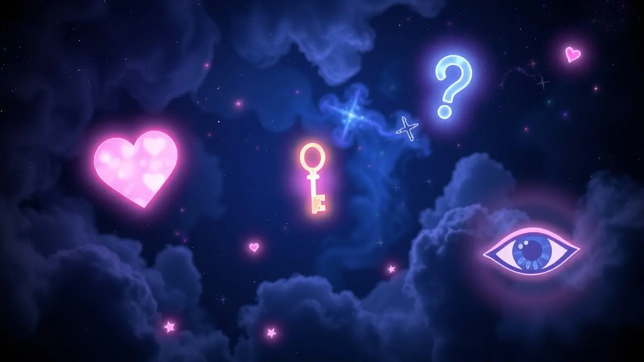 Símbolos flutuantes em sonho