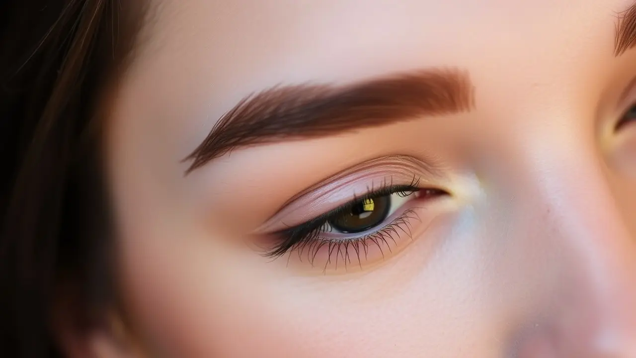 Sobrancelhas bem cuidadas em rosto feminino