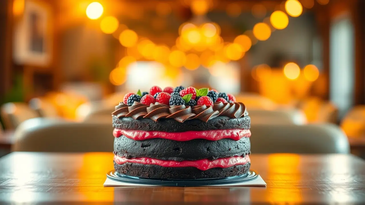 Bolo de chocolate decorado