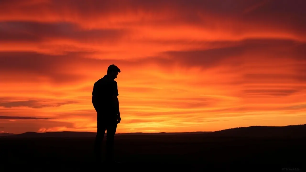 Sonhar com Solidão: Descubra os Significados e Interpretações Pessoa solitária na paisagem ao pôr do sol.