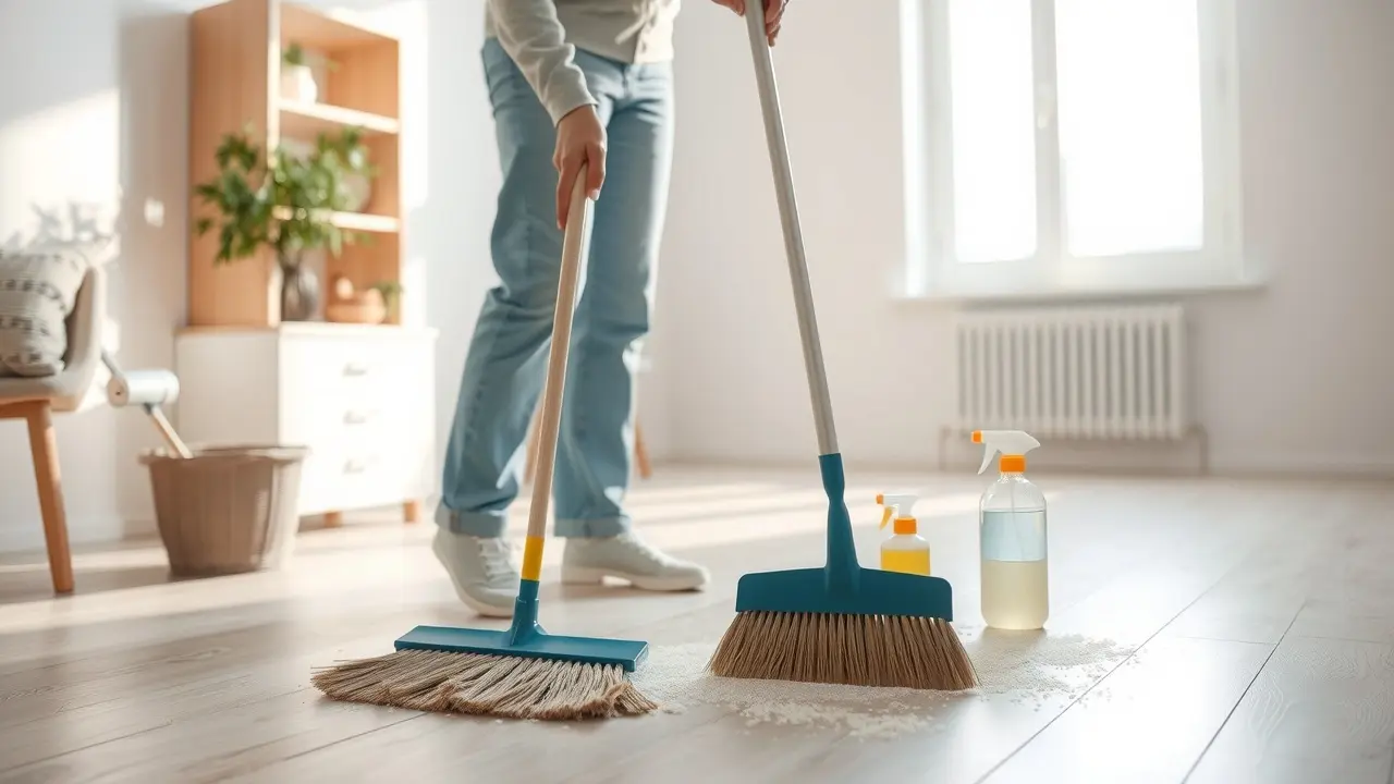 Sonhar com Sora: Descubra o Significado e as Interpretações! Pessoa limpando casa com sora