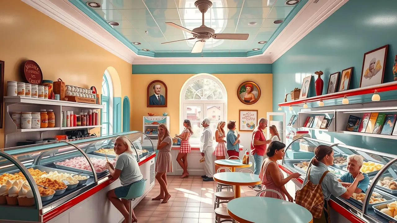 Sonho com sorveteria colorida e convidativa