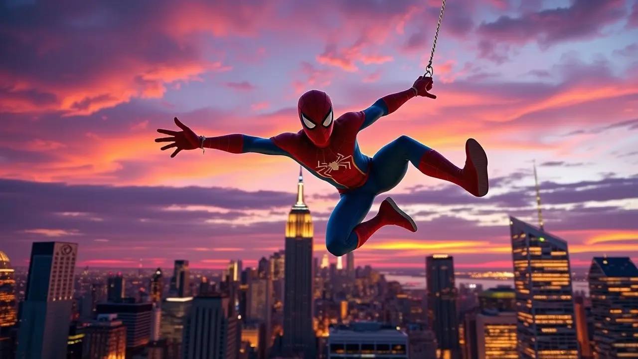 Sonhar com Spiderman: Descubra os Significados Ocultos! Spiderman balançando em Nova York