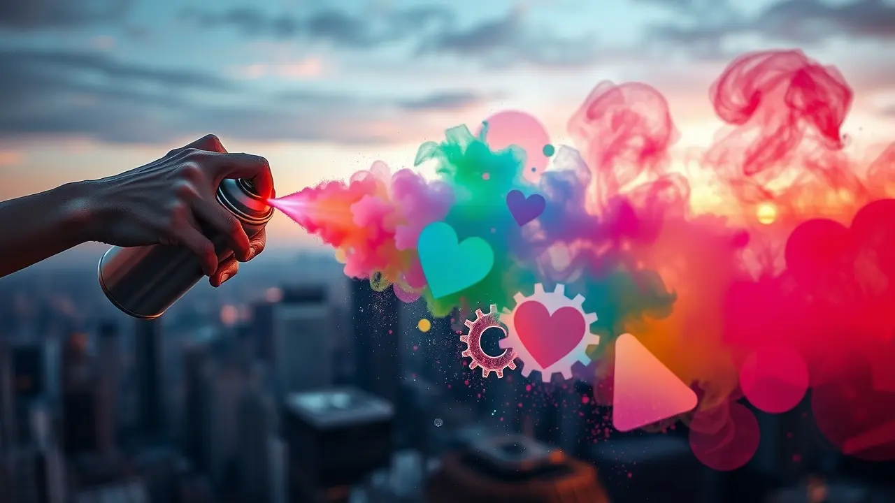 Sonho com spray colorido