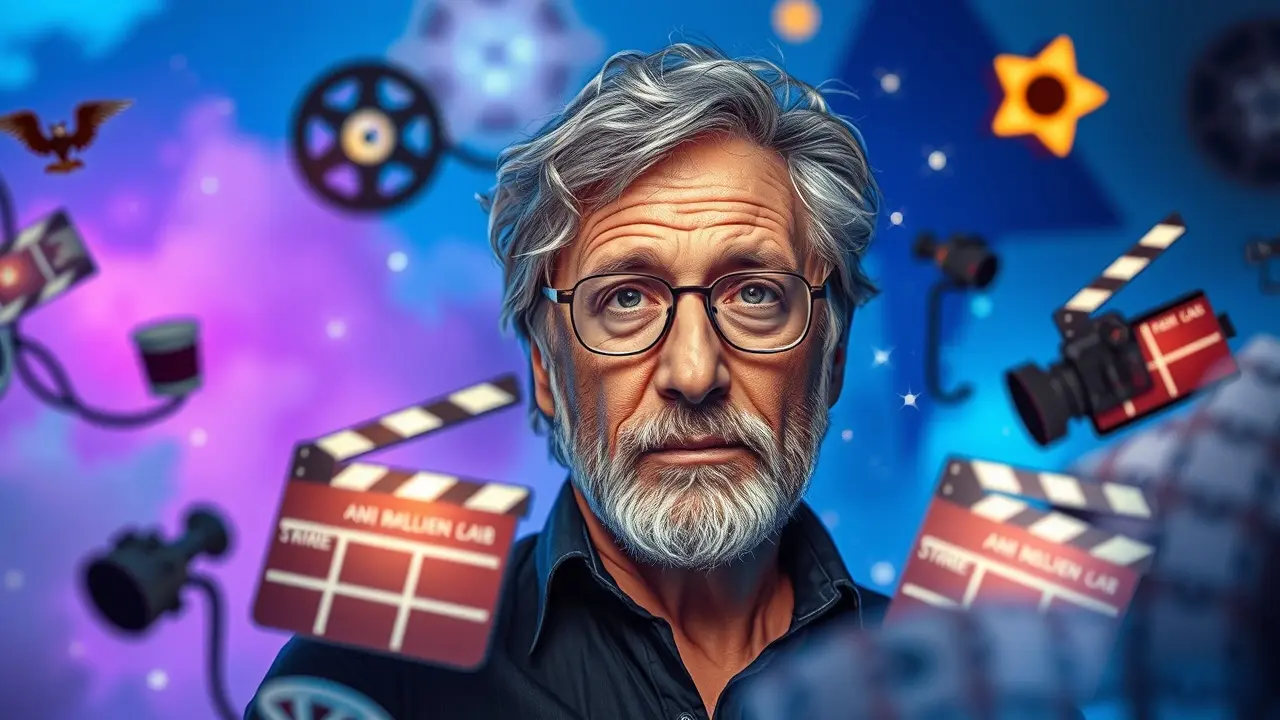 Significado de Sonhar com Steven Spielberg: Desvende os Segredos! Homem parecido com Steven Spielberg em cenário de sonho.