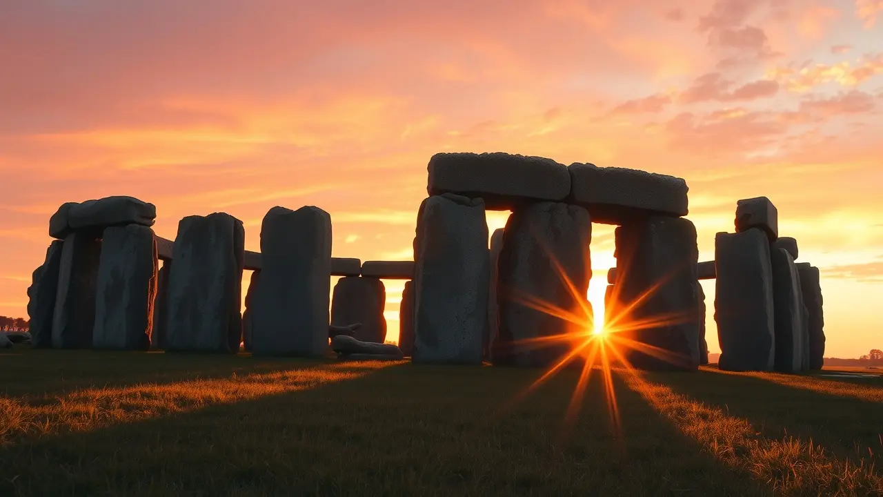 Sonhar com Stonehenge: Desvende os Significados Ocultos! Stonehenge ao entardecer