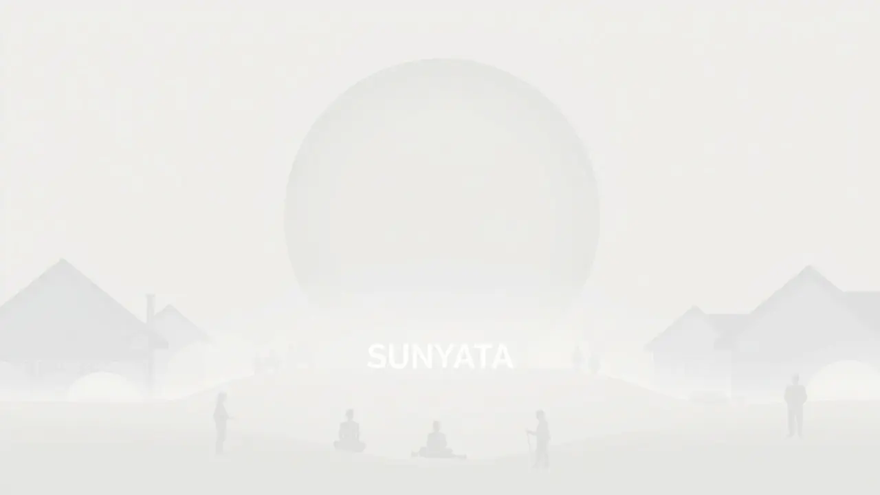 Sonhar com Sunya: Descubra o Significado e as Implicações Ilustração minimalista de Sunyata