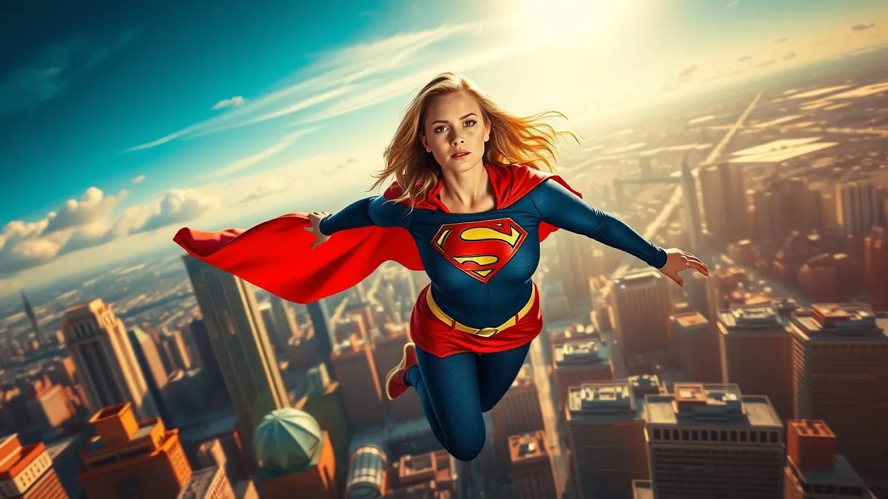 Sonhar com Supergirl: Descubra o Significado e as Mensagens Ocultas Supergirl voando sobre a cidade