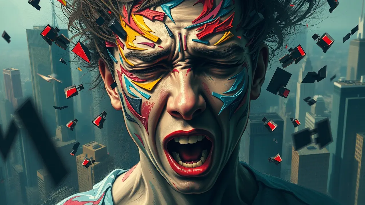 Pessoa expressando emoções intensas e perda de controle