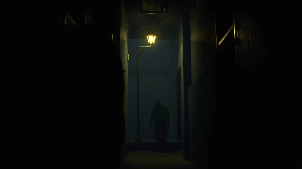 Sonhar com Suspeito: Descubra os Significados Ocultos Figura sombria em um beco, representando um suspeito.
