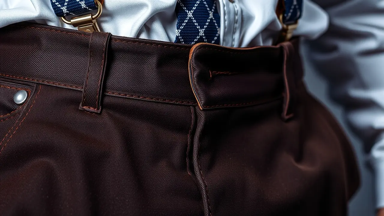 Suspensório em calça marrom