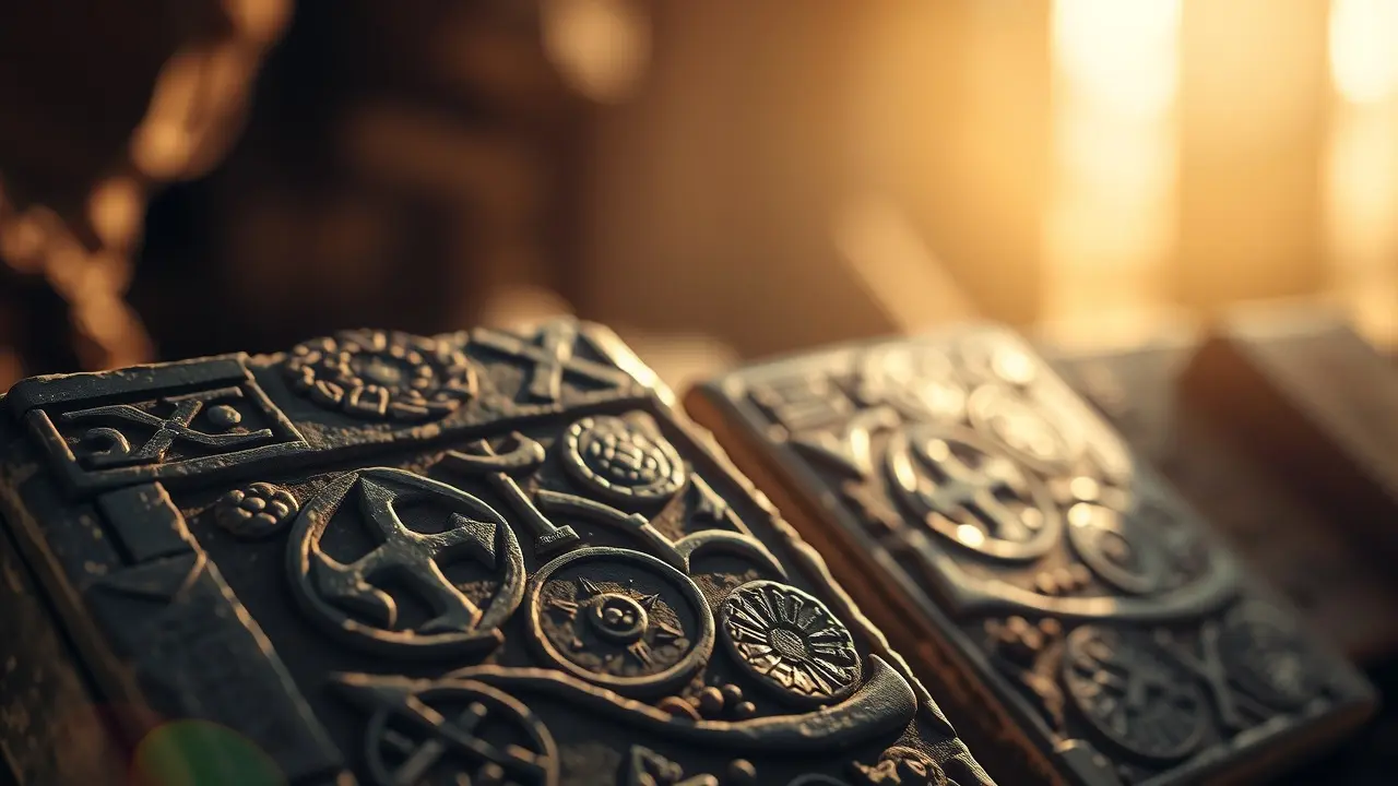 Significado de Sonhar com Tábuas do Destino: Decifrando o Futuro Tábuas do destino com símbolos misteriosos