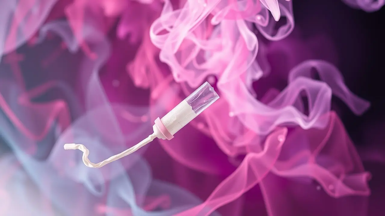 Tampão flutuando em paisagem onírica.