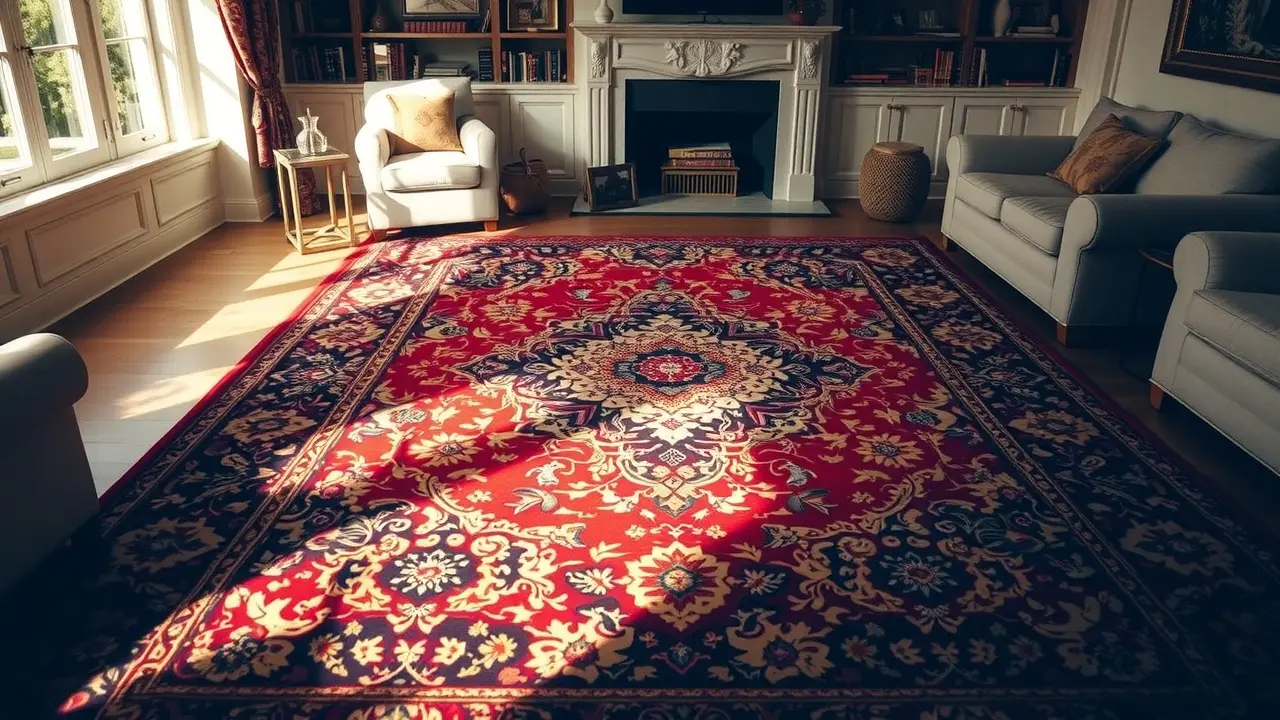 Tapete persa em sala aconchegante