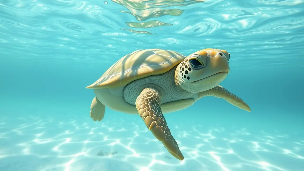 Tartaruga nadando em águas cristalinas