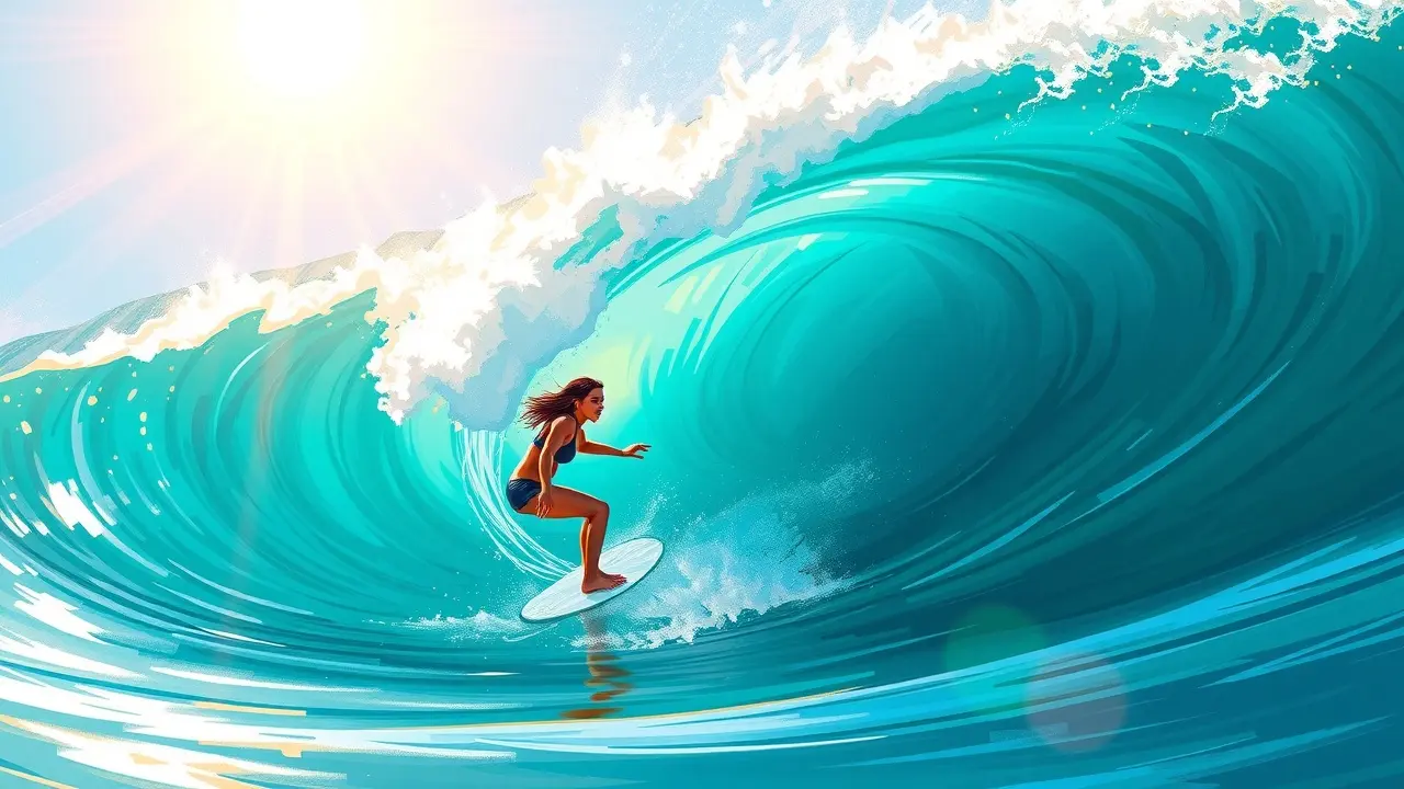 Tatiana Weston-Webb surfando onda.