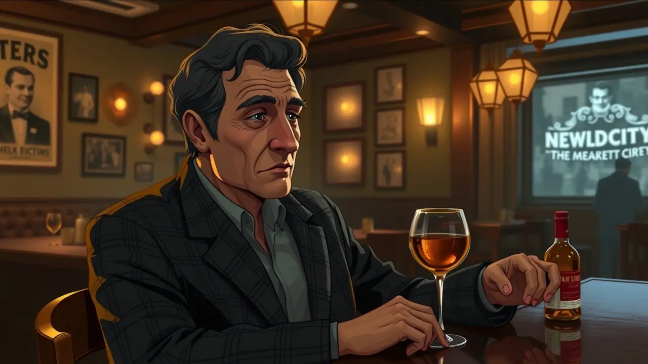 Significado de Sonhar com Ted Mosby: Desvende os Segredos do Arquiteto Romântico Ted Mosby reflexivo em bar de Nova York