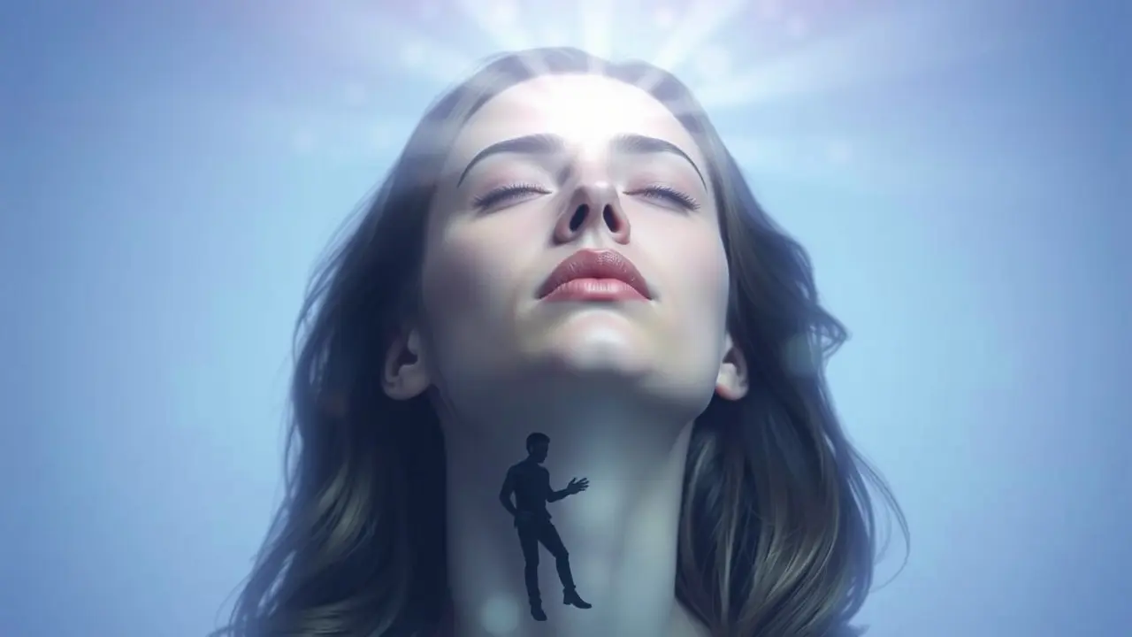 Mulher transmitindo pensamentos telepaticamente