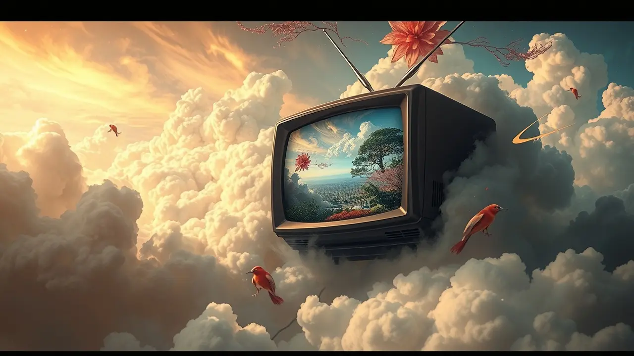 Sonho com televisão e paisagem onírica.