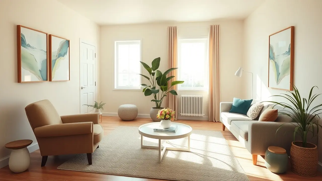 Sonhar com Terapia: Descubra os Significados Ocultos Sala de terapia acolhedora com luz suave.