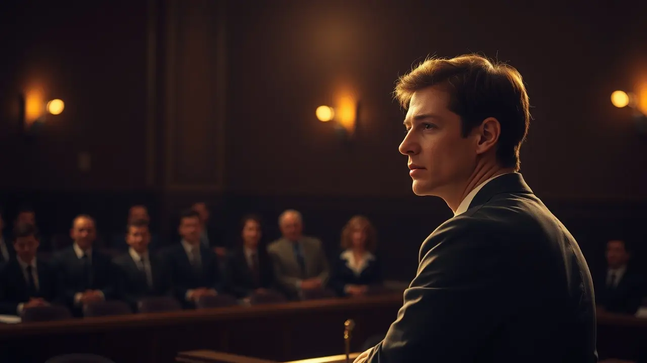 Testemunha prestando depoimento em tribunal